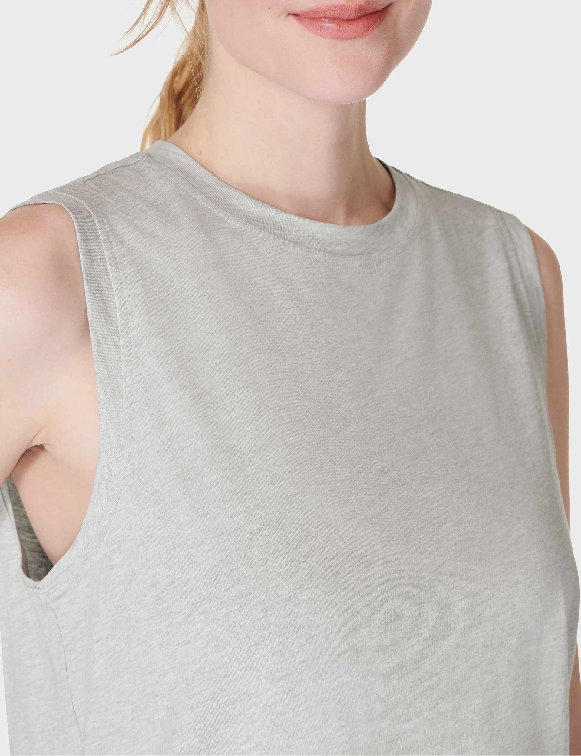 SpillProof Coating Low Bulk Design Essential Sleeveless Vest - Light Grey Marl