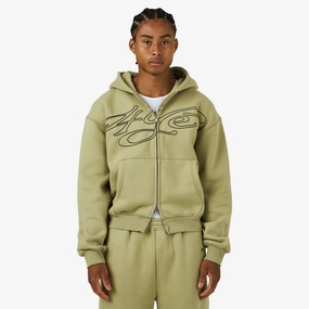 Outdoor Relaxed Everyday Look 4YE Signature Zip Hoodie Sage / Black