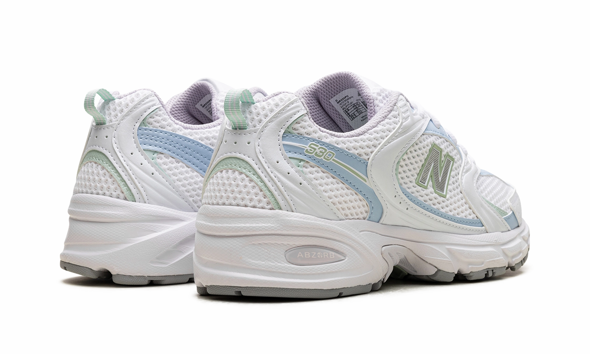 530 "White Light Chrome Blue Clay Ash" Non Slip Heel Grip Memory Foam Insole Layer