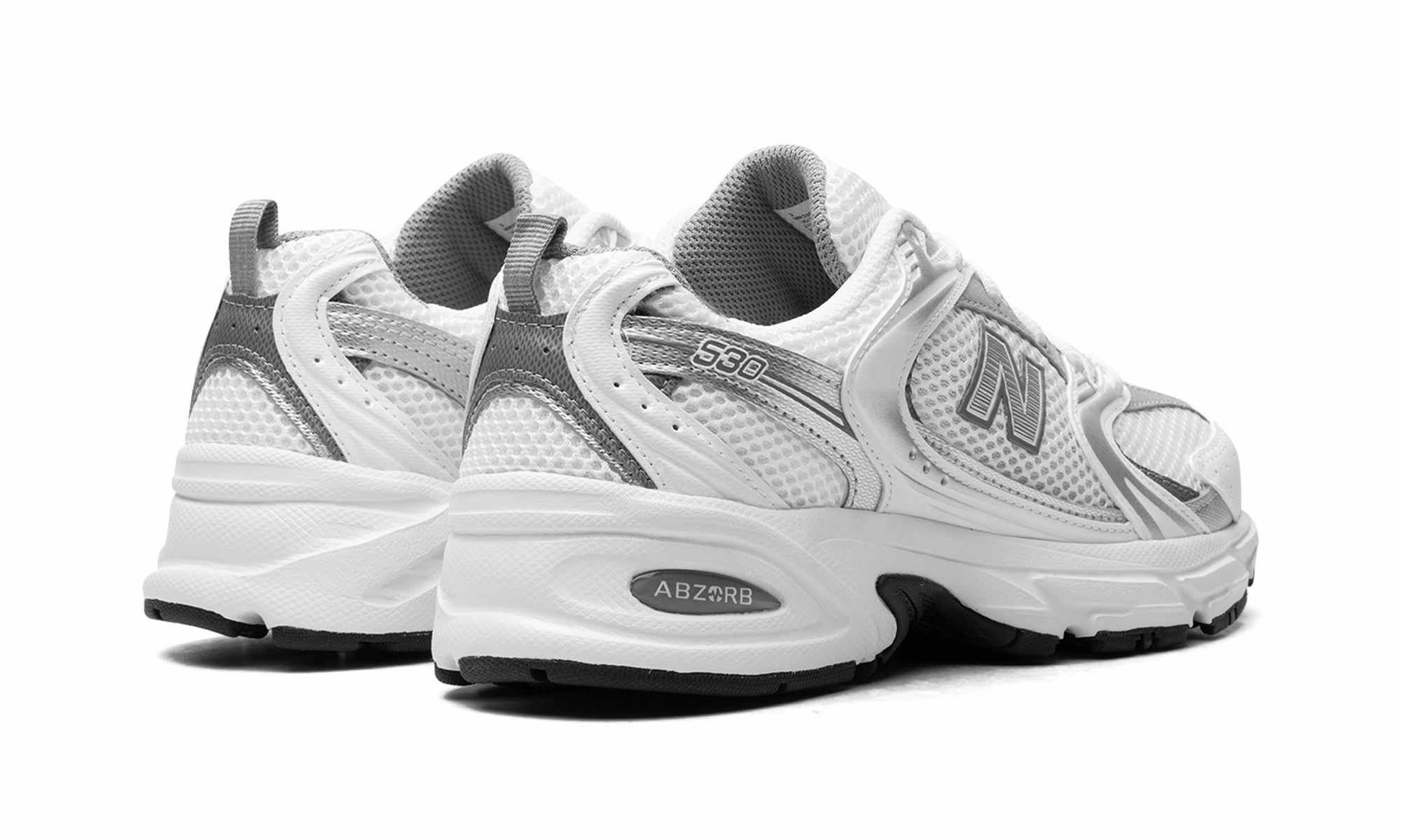 530 "White Silver Metallic" Decoupled Heel Construction