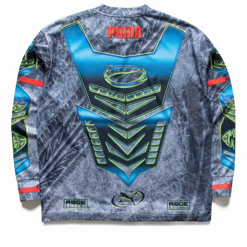 A$AP Rocky x Puma Moto Armor L/S Tee - White cardigan silhouette