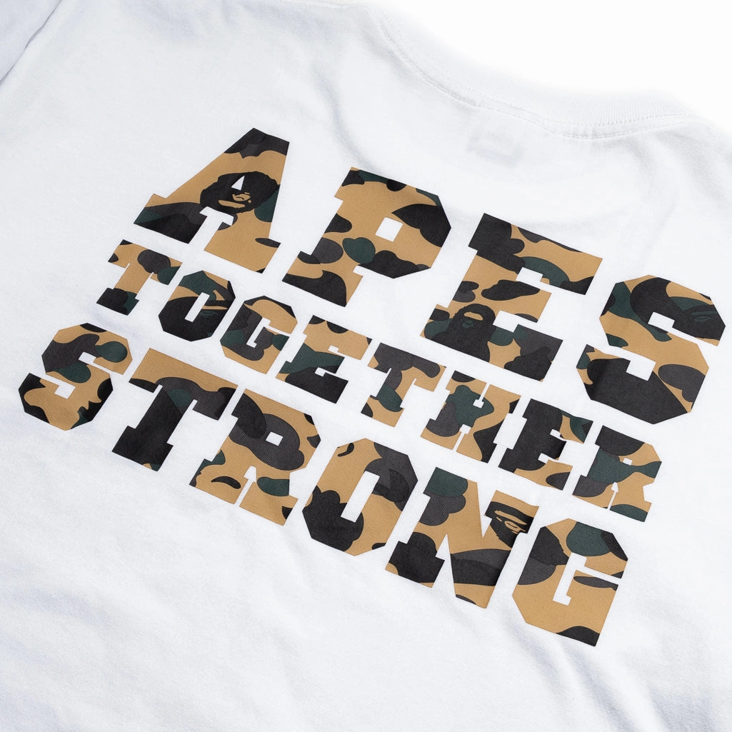 A Bathing Ape 1st Camo College ATS Tee - White/Yellow domestic