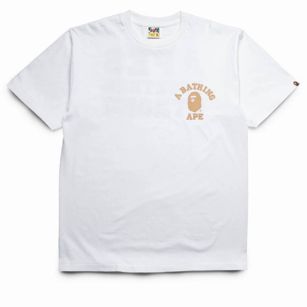 A Bathing Ape 1st Camo College ATS Tee - White/Yellow shooting event