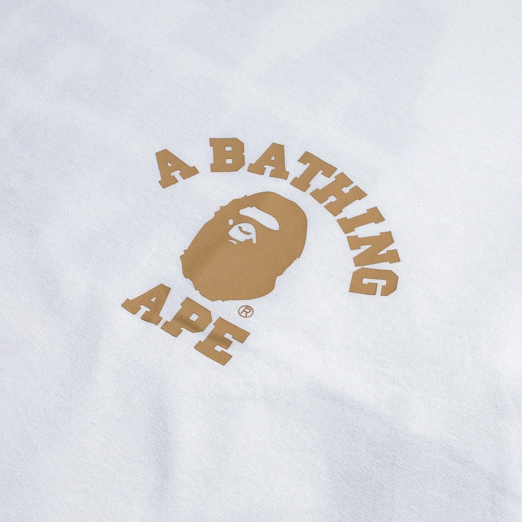 Yoga class A Bathing Ape 1st Camo College ATS Tee - White/Yellow