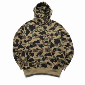 Cool Vibe Roomy Design A Bathing Ape 1st Camo Jacquard One Point Relaxed Fit Hoodie - Green