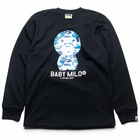sports event A Bathing Ape ABC Camo Baby Milo L/S Tee - Black/Blue
