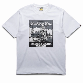 A Bathing Ape Base Camp Tee - White Adult wide-leg pants silhouette
