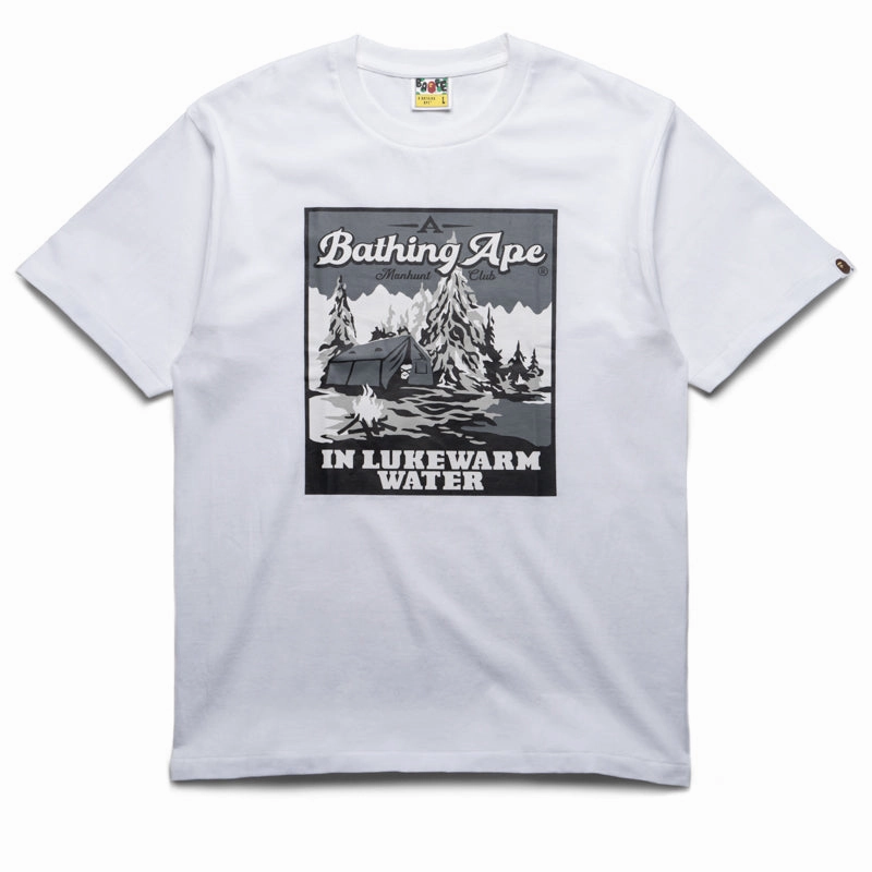 Outdoor Clothing travel clothes A Bathing Ape Base Camp Tee - White