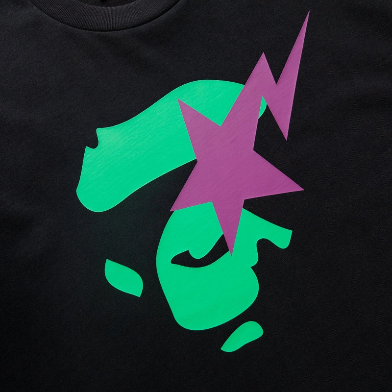 A Bathing Ape by Politics Sta Ape Face Tee - Black dry environment art gallery event