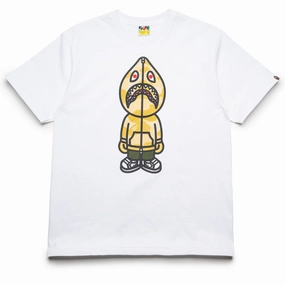 A Bathing Ape Camo Classic Milo Shark Tee - White/Yellow sports uniform Dry climate