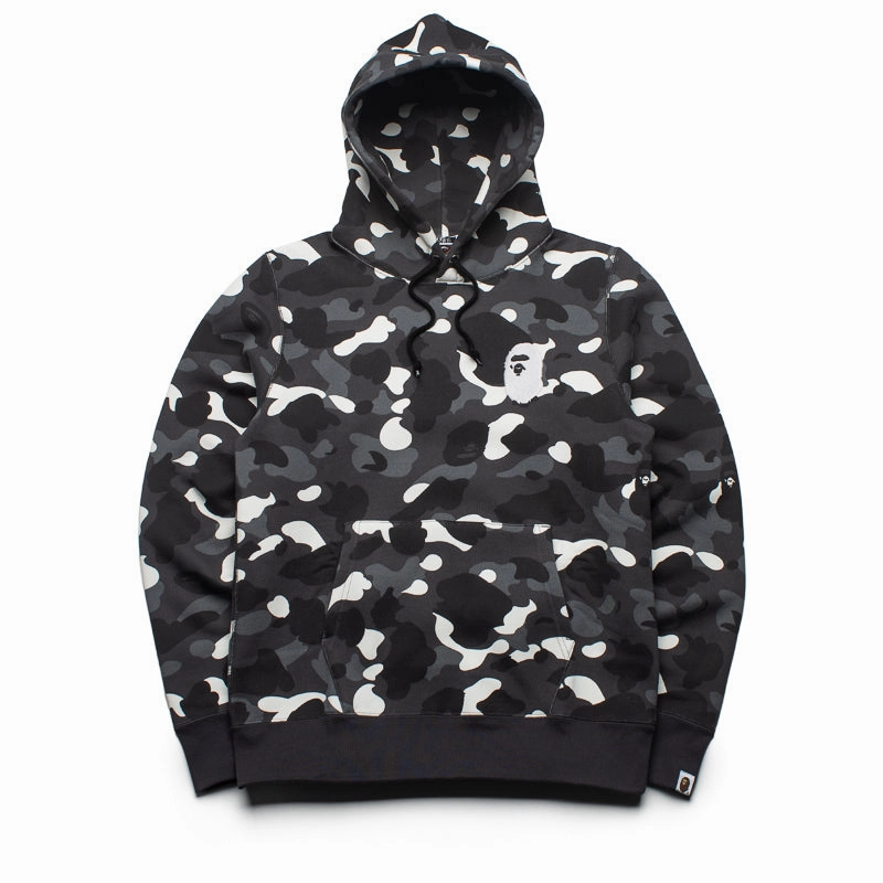 Potoroo like Adjustable Fit A Bathing Ape City Camo Ape Head Pullover Hoodie - Black