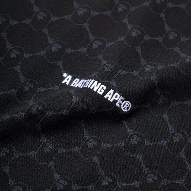 A Bathing Ape College Monogram Logo Tee - Black No Slip Sleeve Banding