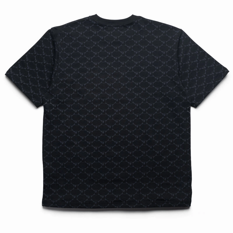 A Bathing Ape College Monogram Logo Tee - Black No Slip Sleeve Banding basketball event