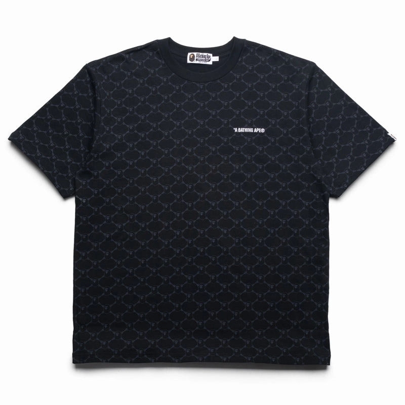 A Bathing Ape College Monogram Logo Tee - Black size chart