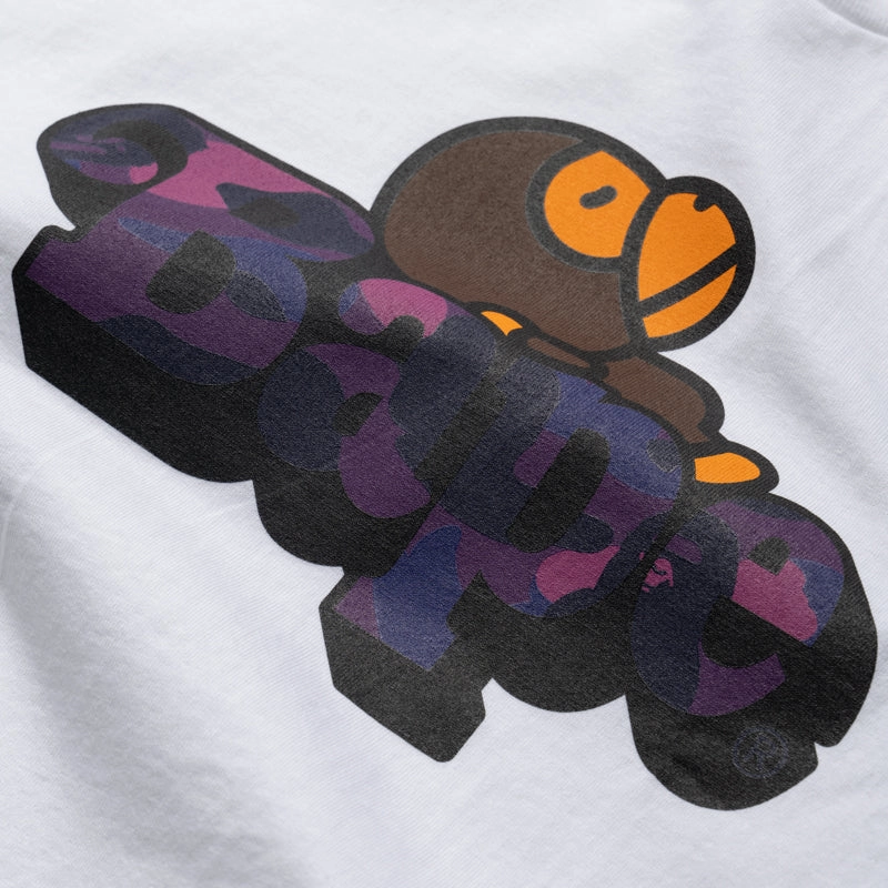 Zip-up A Bathing Ape Color Camo Milo On Bape Tee - White/Purple