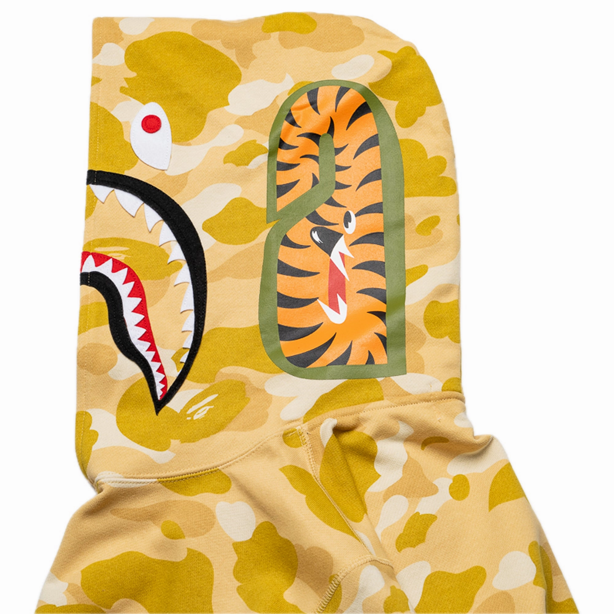 A Bathing Ape Color Camo Shark Pullover Hoodie - Yellow Canadian style Soft Comfort