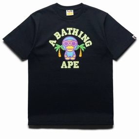 Modern Prints A Bathing Ape Colors Milo College Summer Tee - Black