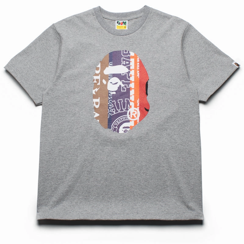 A Bathing Ape Fans Scarf Pattern Ape Head Tee - Grey Watches theme park