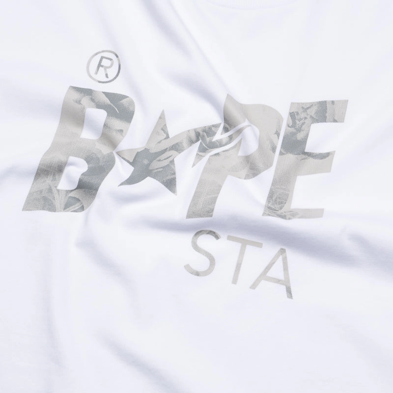 Moisture Wicking Fabric straight legs A Bathing Ape Floral Solid Camo Bape Sta Logo Tee - White