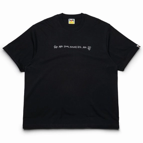 A Bathing Ape Hand Drawn Logo Tee - Black Custom made
