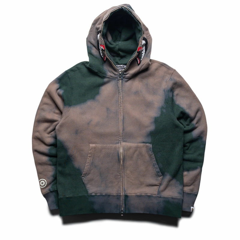 Layer Comfort A Bathing Ape Hand Dye Shark Full Zip Hoodie - Green