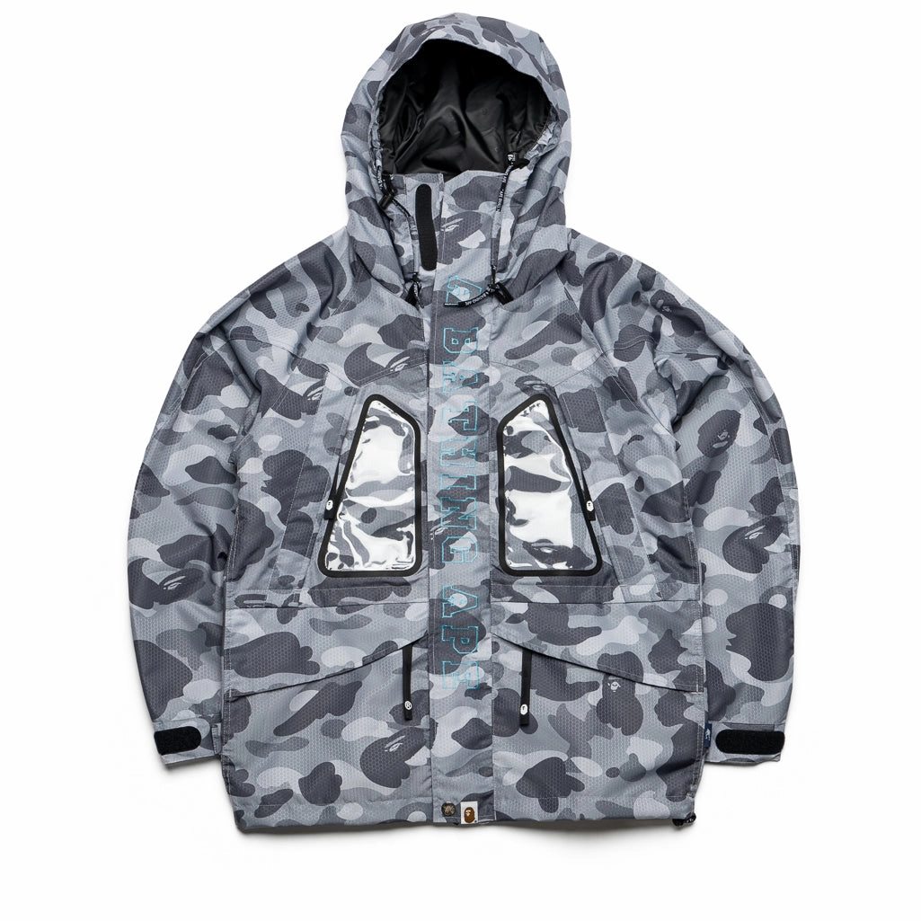 Fall Commute Neutral A Bathing Ape Honeycomb Camo Snowboard Jacket - Grey