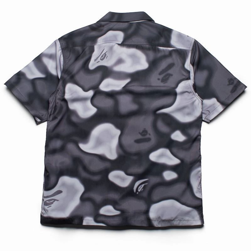 A Bathing Ape Liquid Camo One Point Collar Shirt - Black Mature Elegance Solid Hue