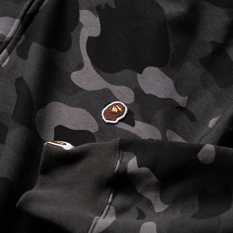 A Bathing Ape One Point Color Camo Cropped Full Zip Hoodie - Black Beach Wear