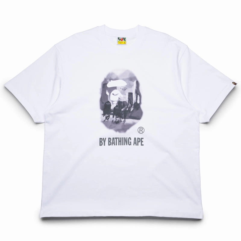 A Bathing Ape Painting By Bathing Ape Tee - White Square Neck