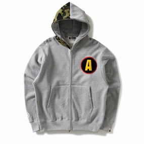 A Bathing Ape Shadow Bape Relaxed Fit Hoodie - Grey Hippie style