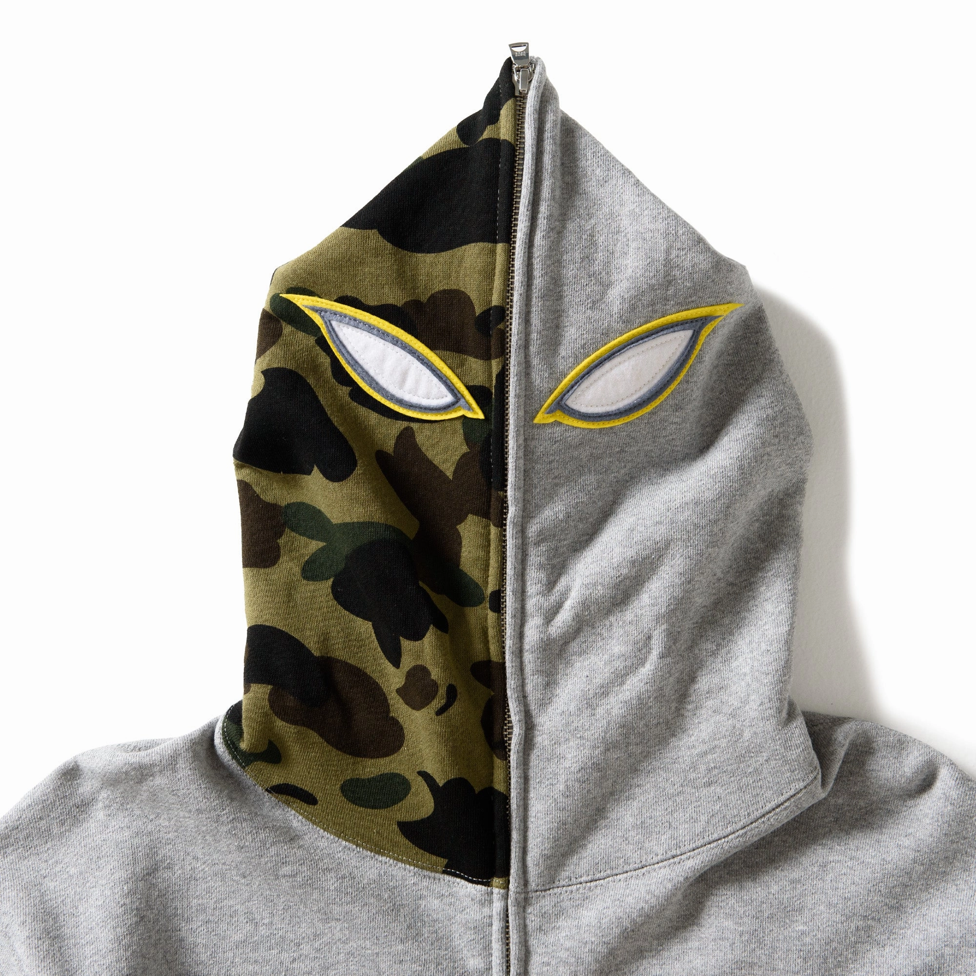 A Bathing Ape Shadow Bape Relaxed Fit Hoodie - Grey Comfy Cut Eco Friendly Textiles