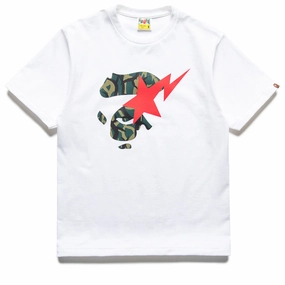 Office building A Bathing Ape Trail Camo Ape Face Sta Tee - White/Green