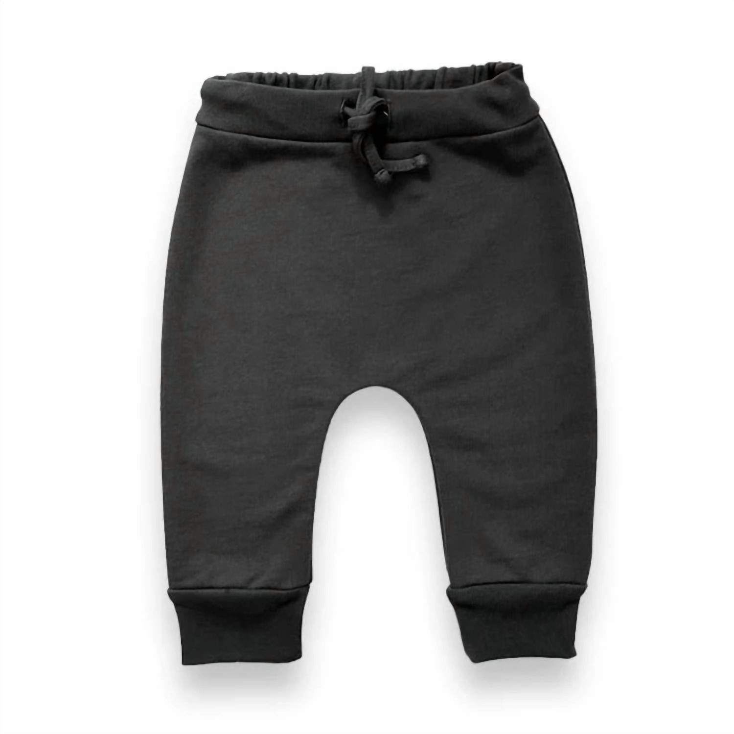Kid's French Terry Drawstring Pants In Charcoal Workwear Layering Comfort
