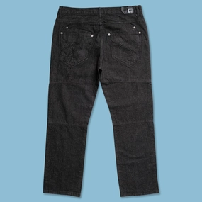 Y2K Denim Pants 36x32 ReflectiveAccentDetails ExpandableSidePanels