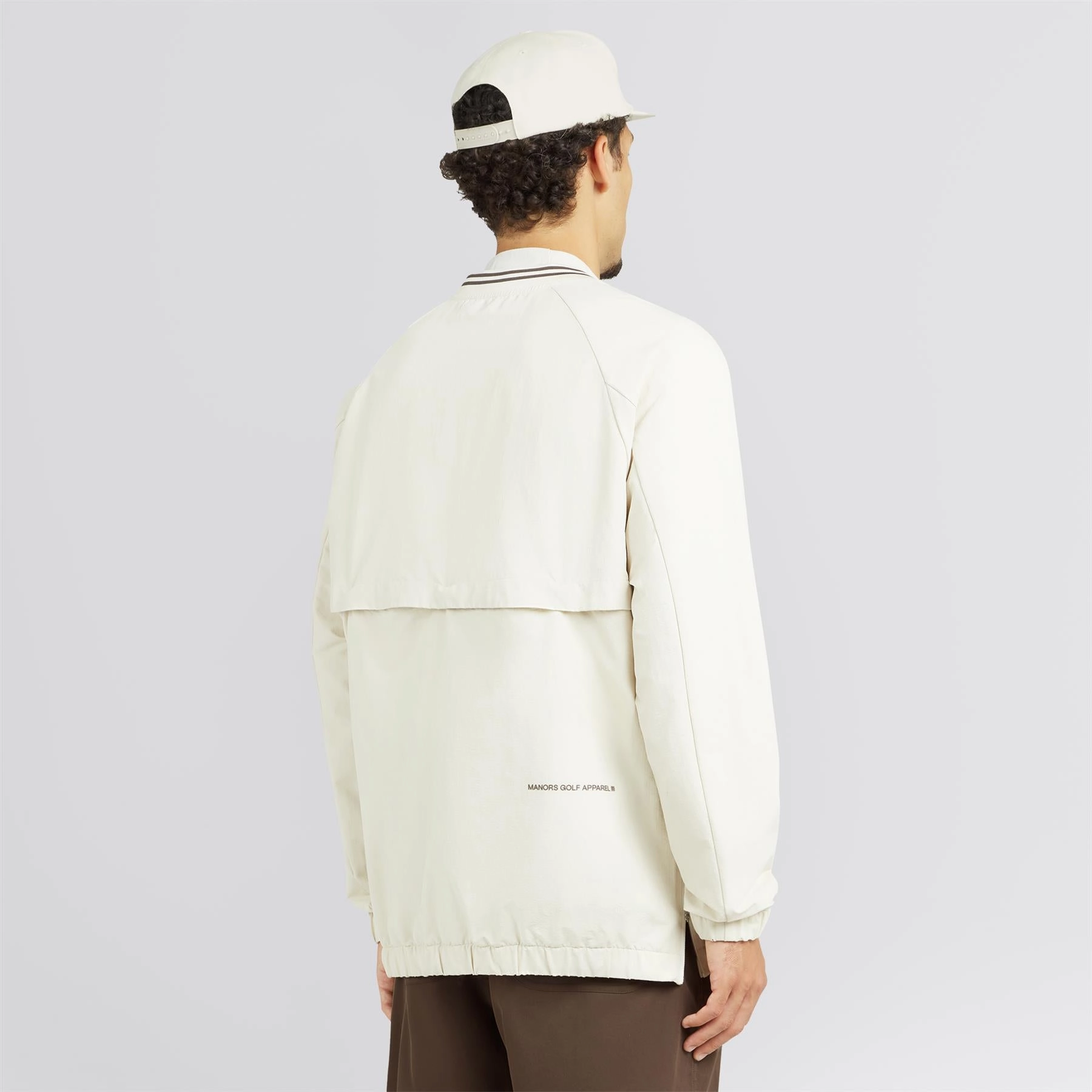 Multi-Season Wear Hooded style V-Neck Pullover Windbreaker Ivory