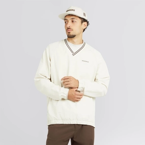Fitted Look Concealer V-Neck Pullover Windbreaker Ivory