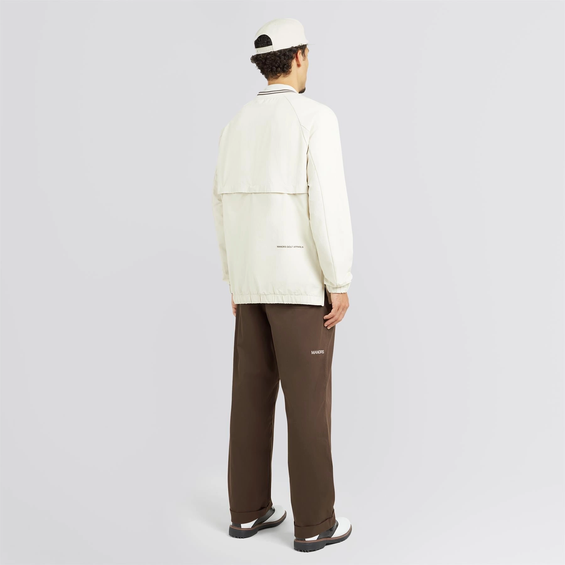 V-Neck Pullover Windbreaker Ivory Teflon Coated Fabric Develop