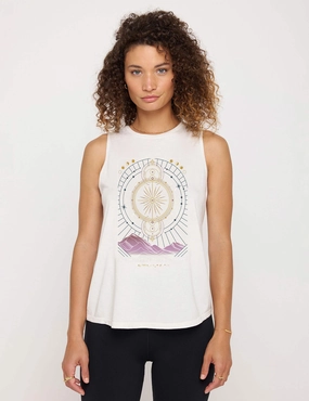 Abundance Jade Muscle Tank - White Comfortable Urban - friendly