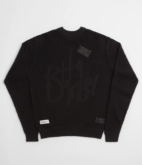 Cozy Coverage Butter Goods Scribble Knit Sweatshirt - Black