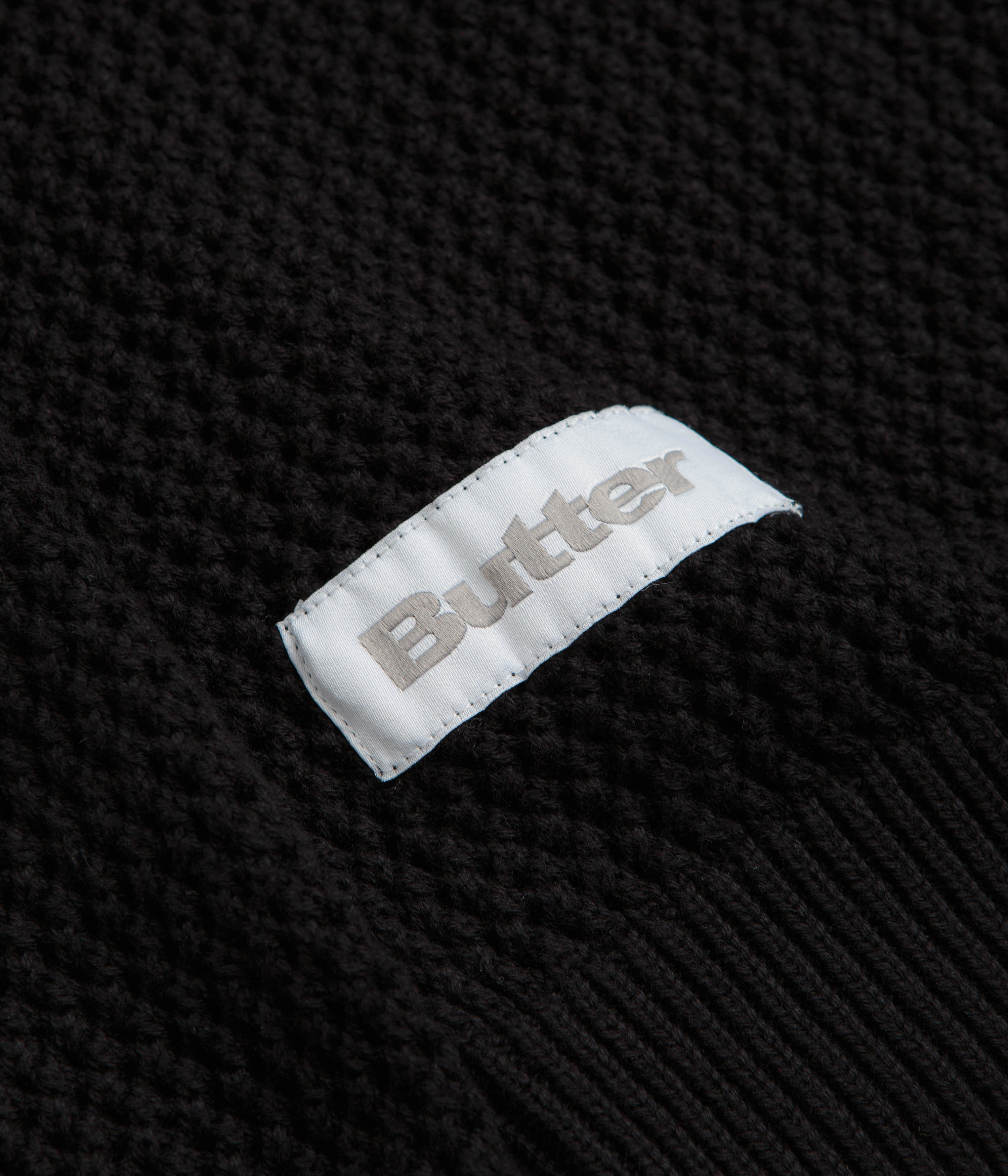 buckle accents quick-drying Butter Goods Scribble Knit Sweatshirt - Black