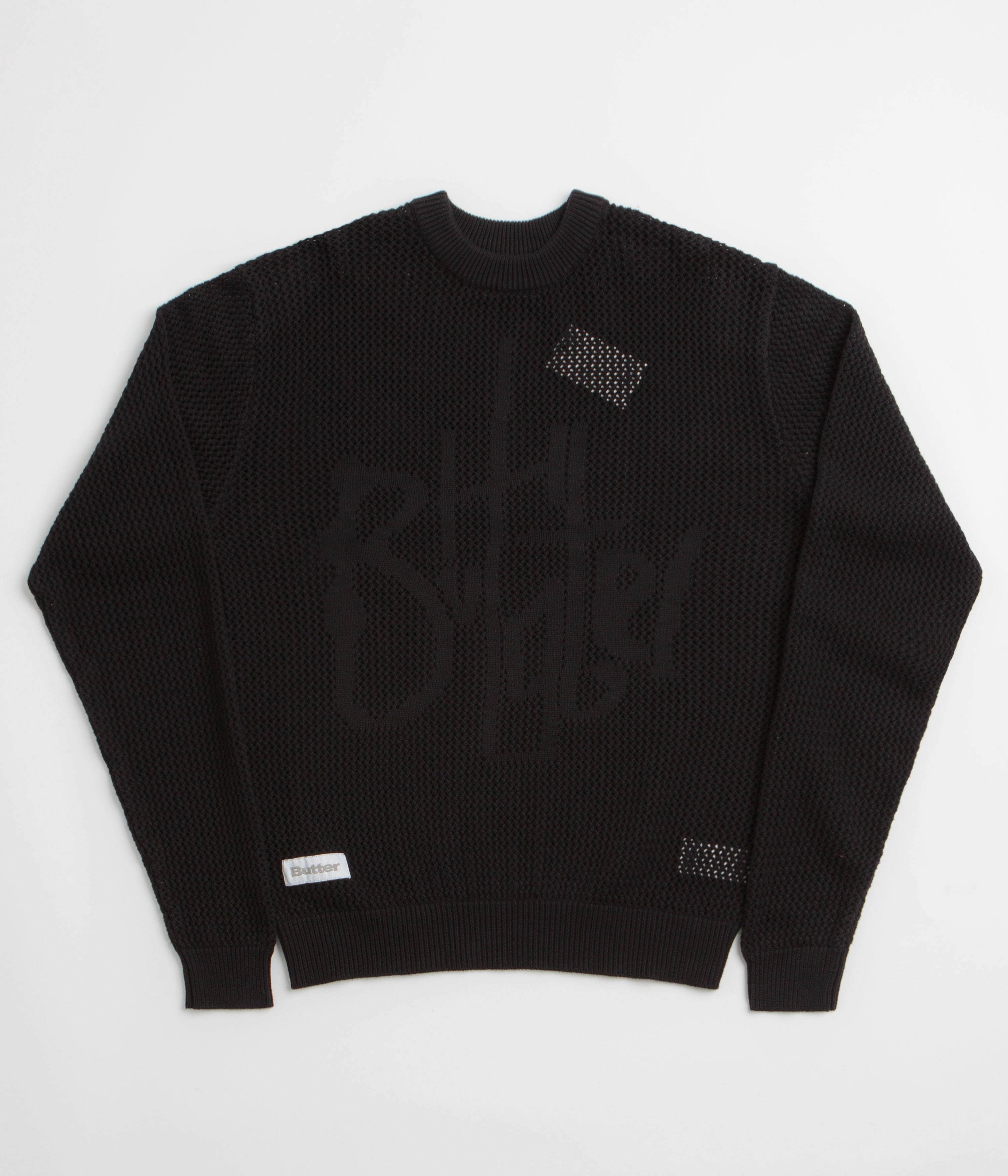Cozy Coverage Butter Goods Scribble Knit Sweatshirt - Black