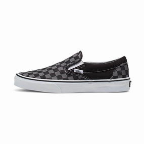 Classic Slip-On Checkerboard 'Pewter Grey Check' Unisex Shoes Alley Walk Steady Motion