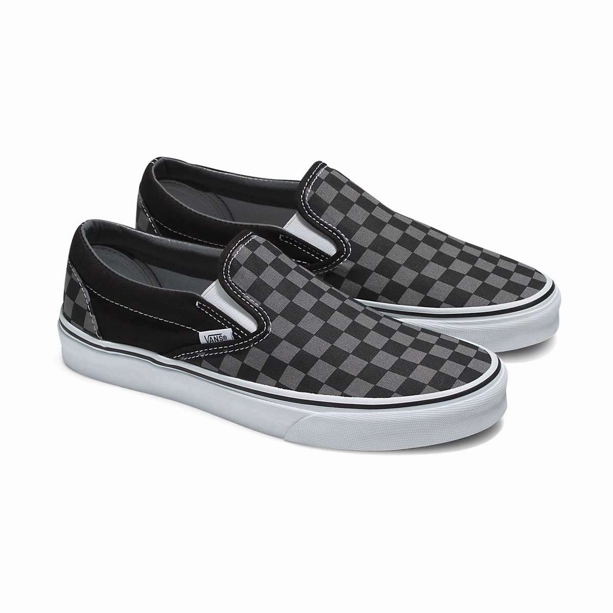 Mid Top Design Classic Slip-On Checkerboard 'Pewter Grey Check' Unisex Shoes