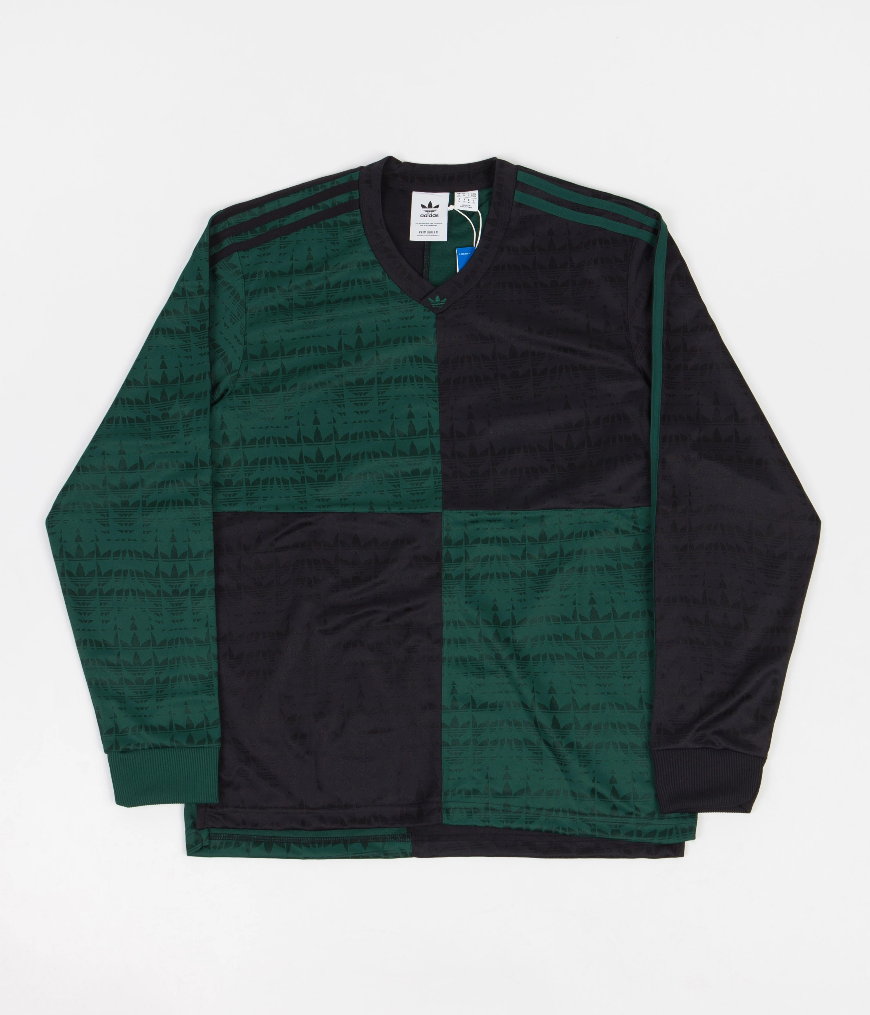 Exclusive Adidas Checkered Club Long Sleeve Jersey - Collegiate Green / Black