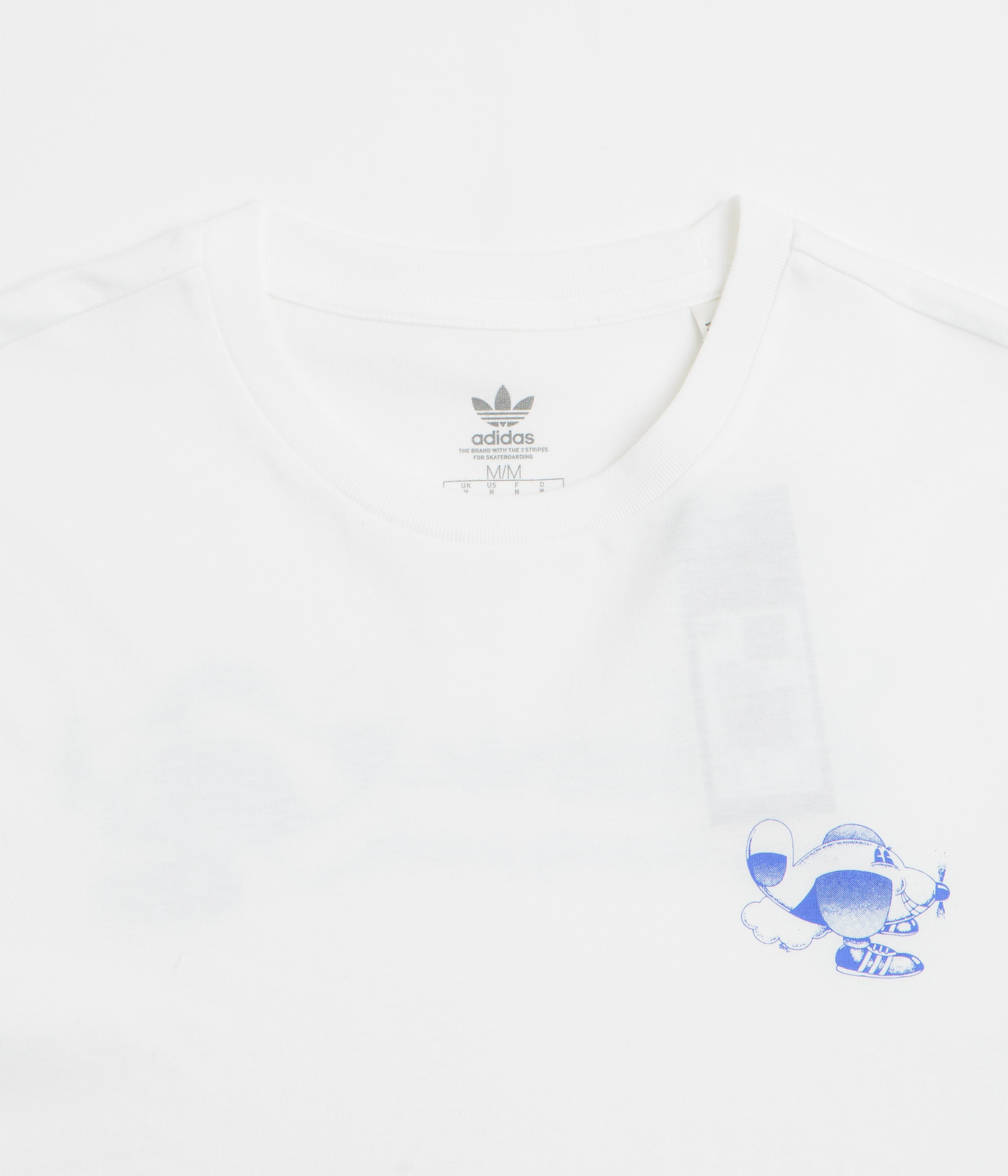 Adidas Dog Plane T-Shirt - White / Lucid Blue Mid Length