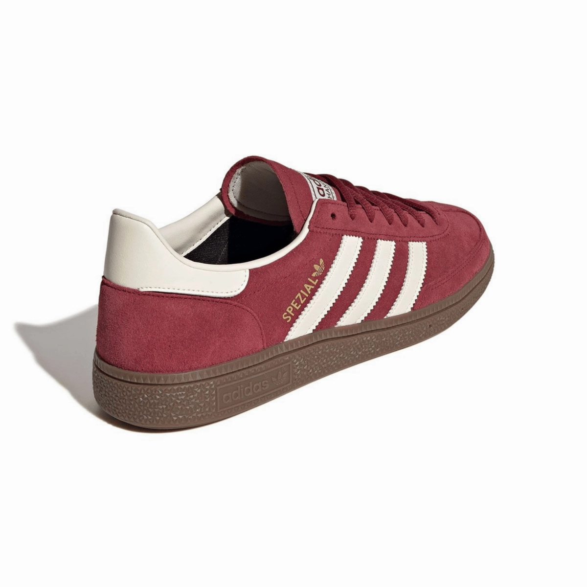 Adidas Men's Handball Spezial Burgundy/Crew White/Gum Unidirectional Airflow Vents Knit Fabric Design