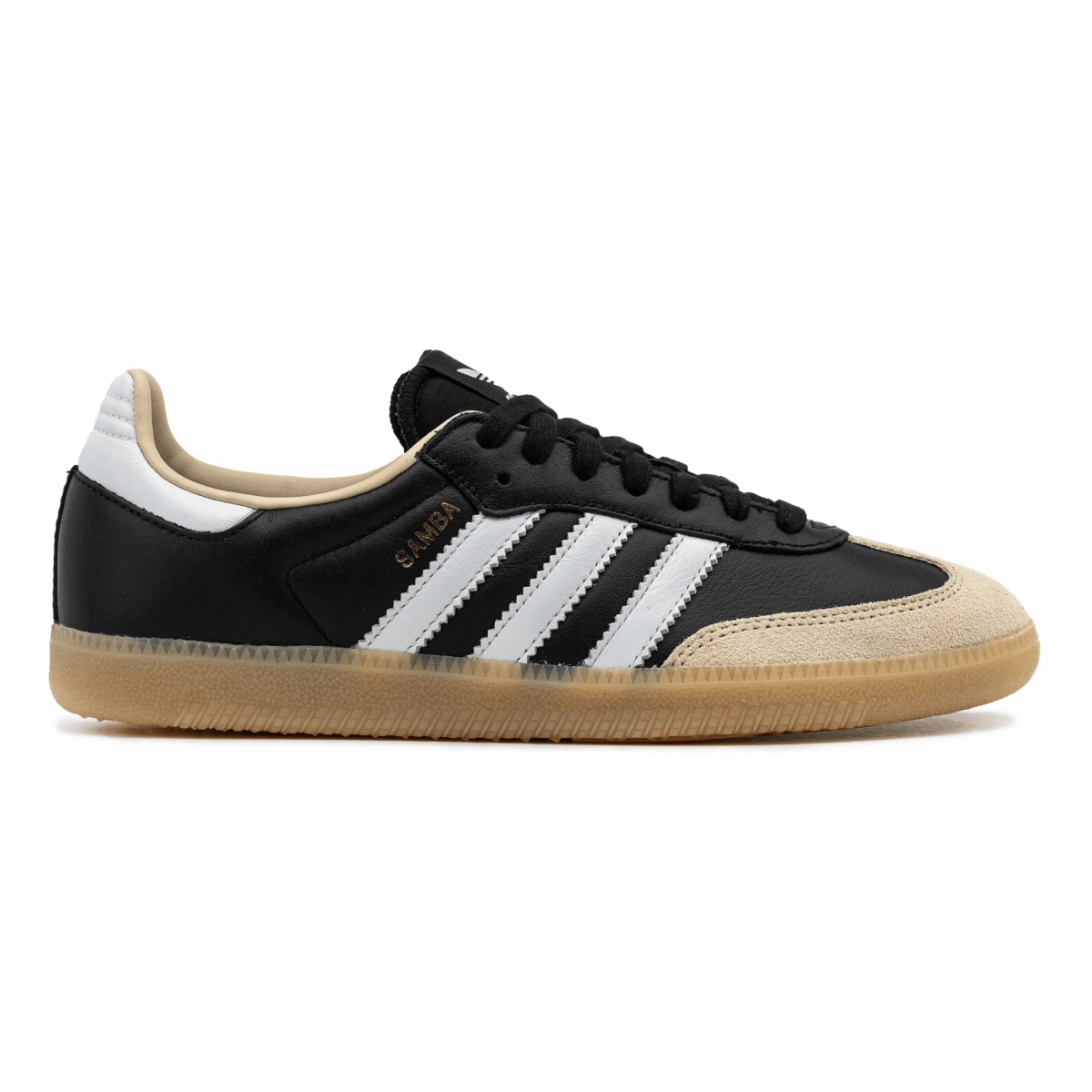 Seamless Upper Construction Abrasion Resistant Toe Cap Adidas Men's Samba OG Off White/Core Black/Gum 3