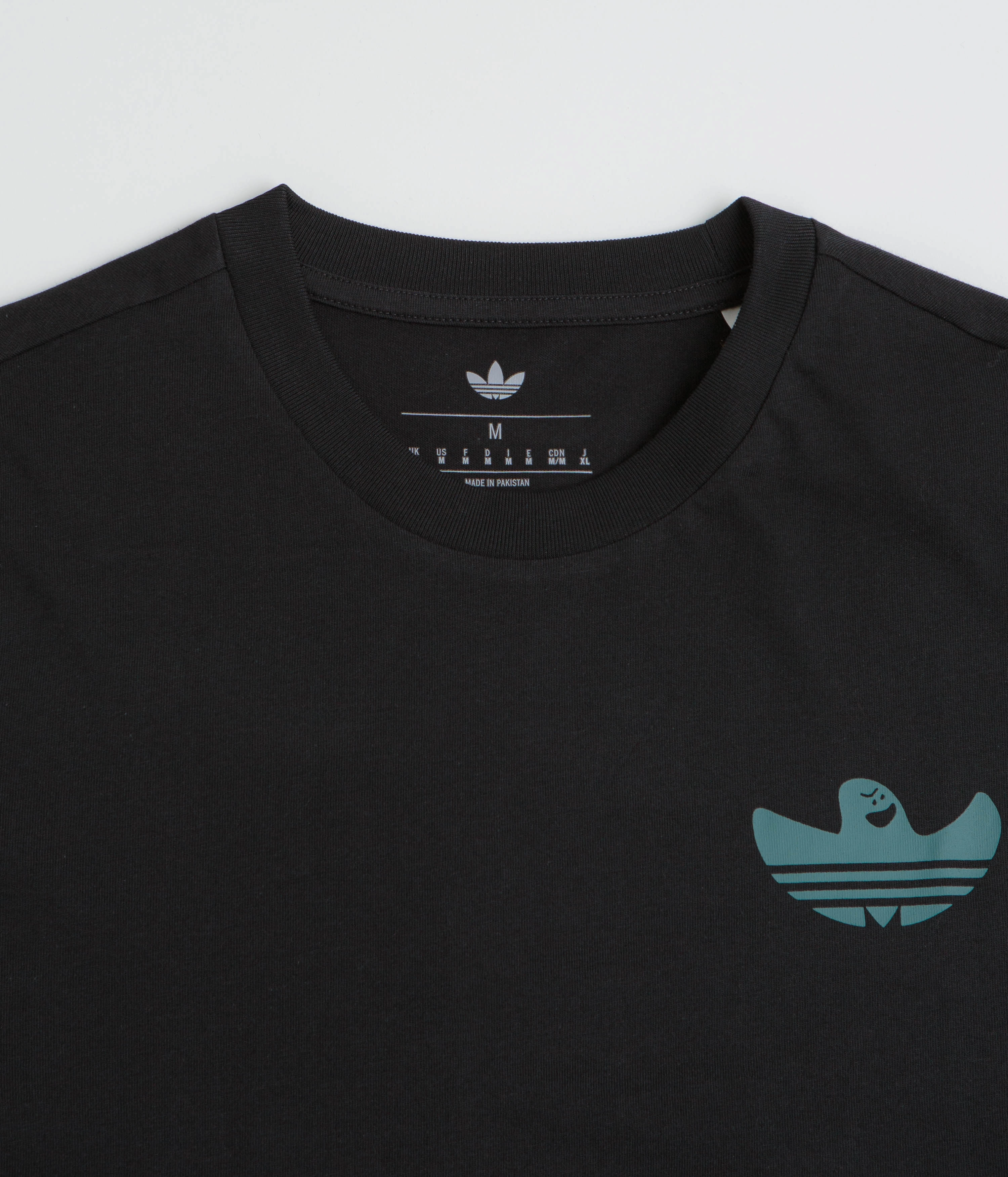 Adidas Shmoofoil Gonz Speedy T-Shirt - Black / Preloved Teal Spa day wide hem