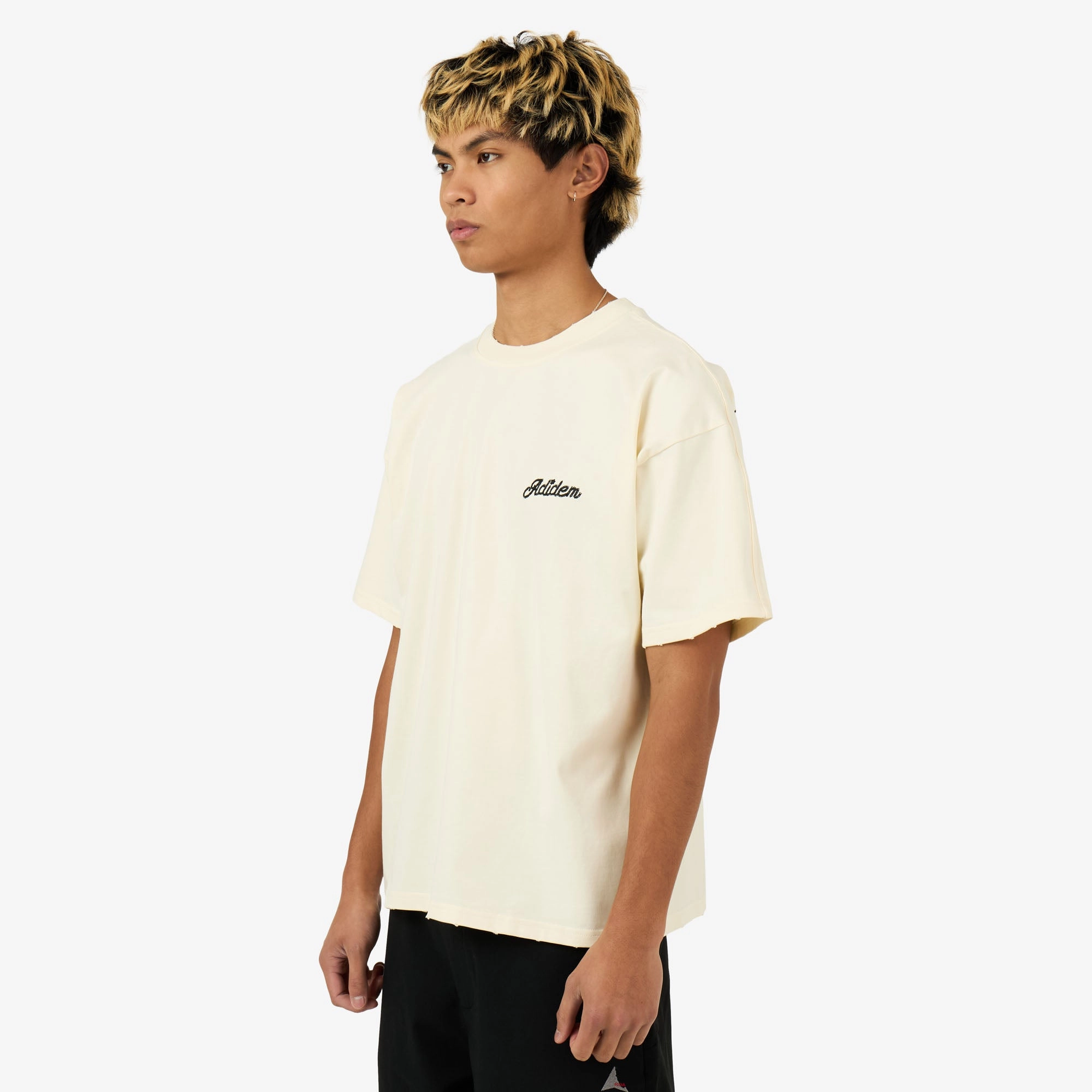 Adidem Asterisks Sounds Cursive T-Shirt Cream hospital dry environment