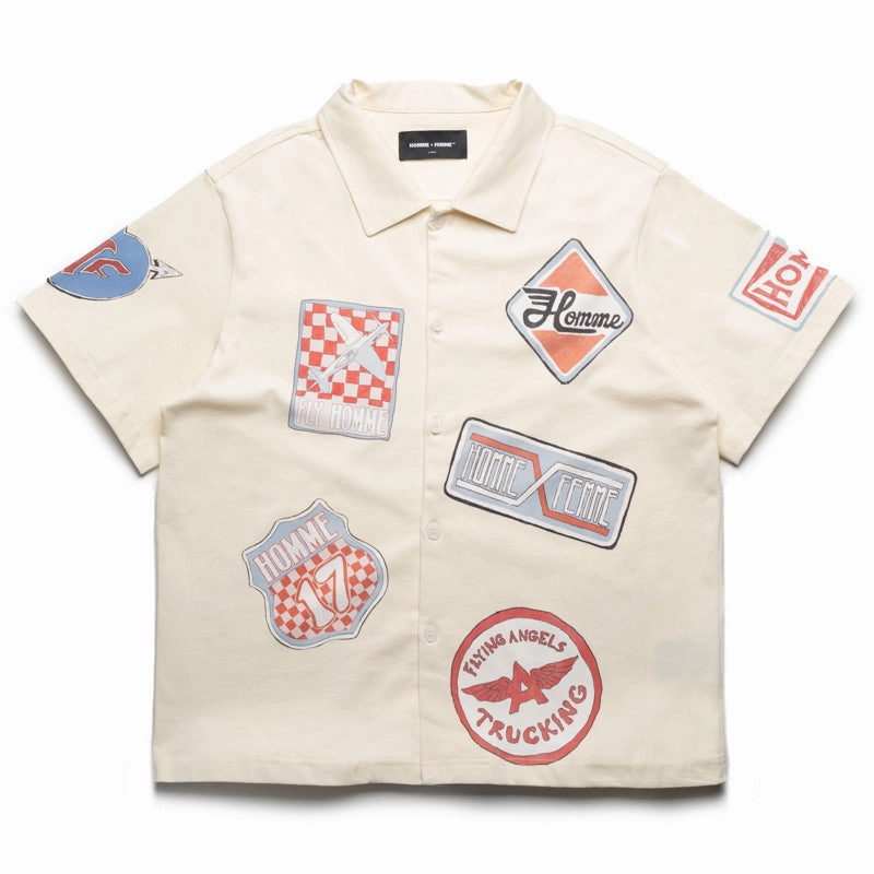 Homme Femme Road Trip Button Down - Off White Modern Cut